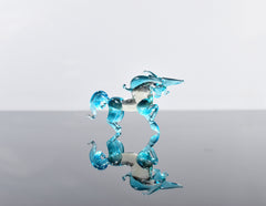 Blue Glass Unicorn Figurine: Handmade Flame-Worked Sculpture
