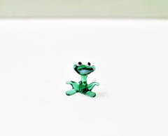 Handmade Glass Frog Miniature: Whimsical Collectible Figurine