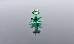 Handmade Glass Frog Miniature: Whimsical Collectible Figurine