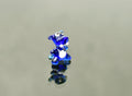 Lampwork Glass Hippo Figurine: Blue Miniature Sculpture