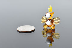 Dragon Miniature, Dragon Gifts, Tiny Glass Animals, Fantasy Miniatures, Yellow Glass Dragon, Mini Glass Animals, Dragon Statue, Amber Art