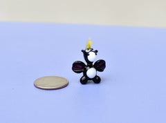 Handmade Tiny Glass Dragon Figurine: Whimsical Art Glass Sculpture