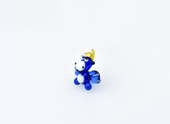Tiny Blue Glass Dragon Figurine: Handmade Art Glass Sculpture