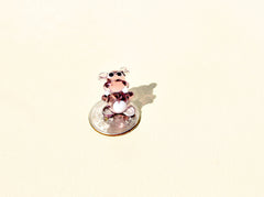 Tiny Glass Hippo: Light Purple Whimsical Figurine