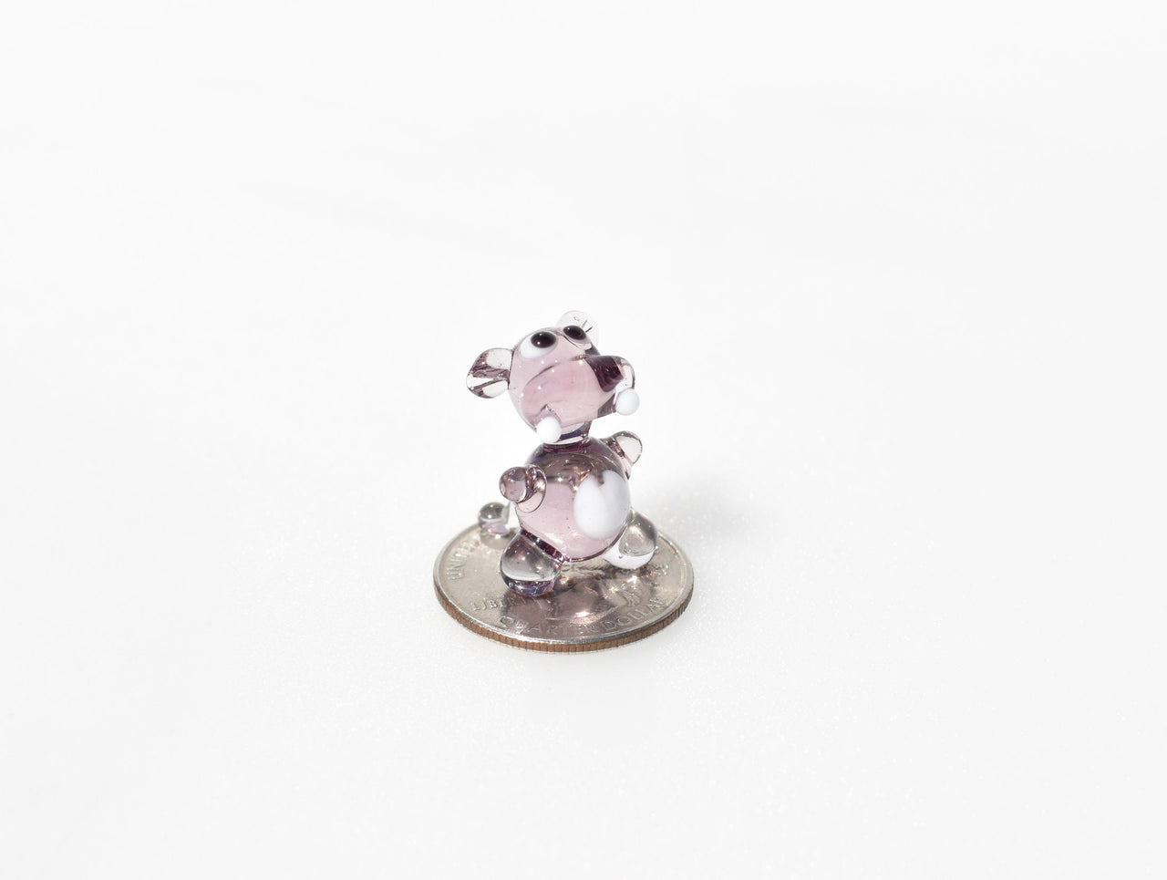Tiny Glass Hippo: Light Purple Whimsical Figurine