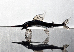 Handmade Glass Marlin Figurine: Collectible Art Glass Fish, 6 Inch