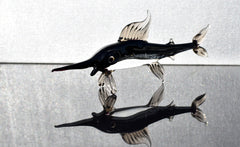 Handmade Glass Marlin Figurine: Collectible Art Glass Fish, 6 Inch