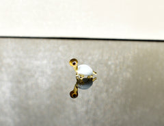 White Glass Turtle Miniature: Whimsical Tiny Figurine