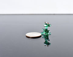 Handmade Glass Frog Miniature: Whimsical Collectible Figurine