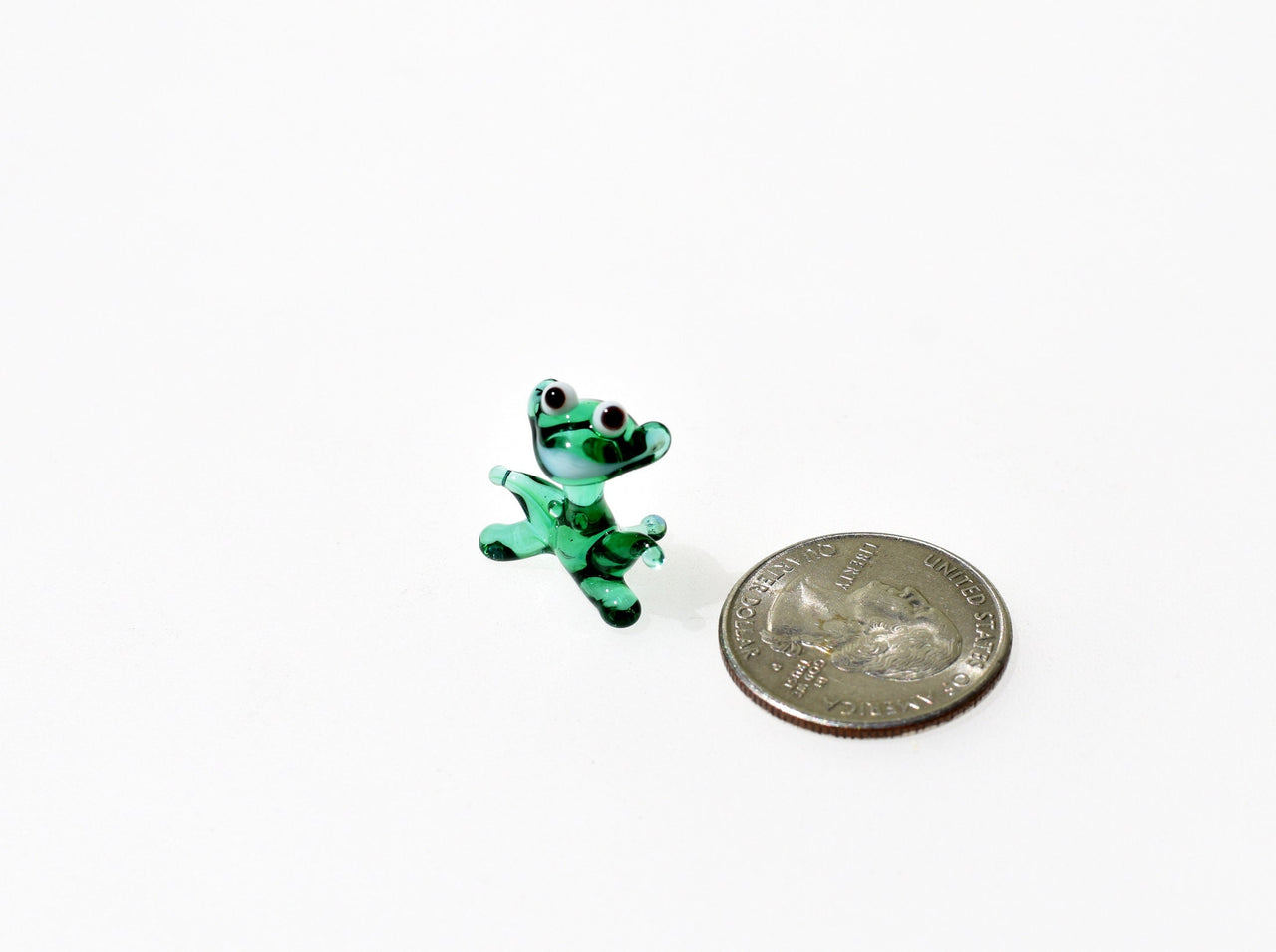 Handmade Glass Frog Miniature: Whimsical Collectible Figurine