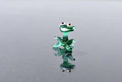 Handmade Glass Frog Miniature: Whimsical Collectible Figurine