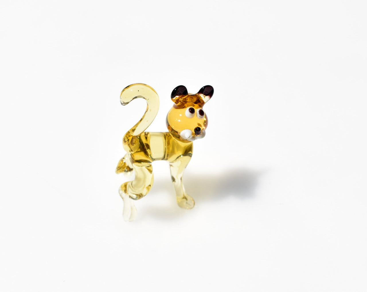 Glass Tiger Cub Figurine – Hand Blown Baby Animal Sculpture – Wild Jungle Gift Decor
