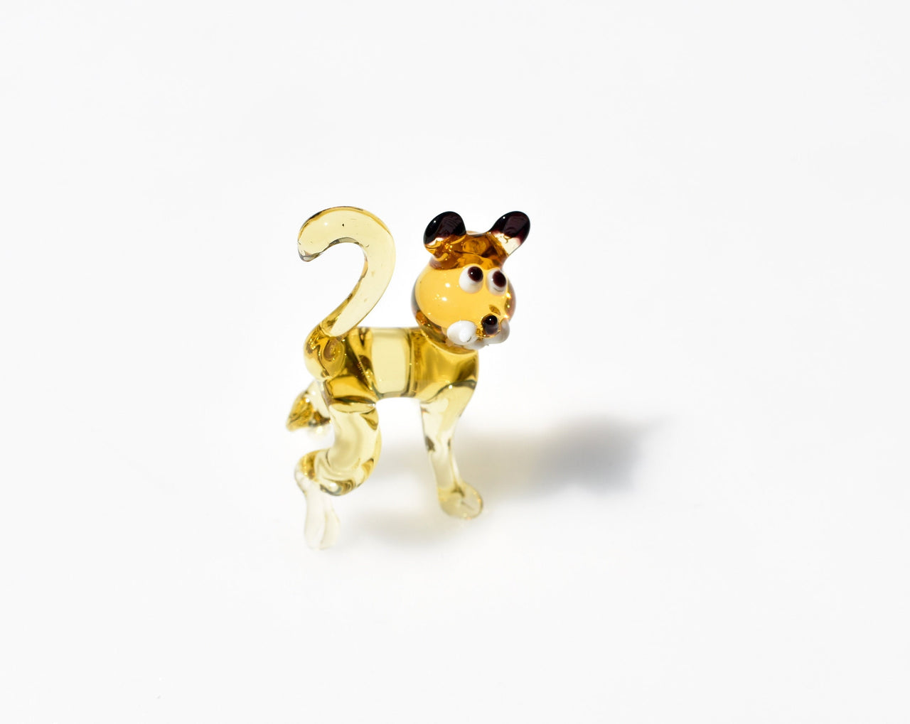 Tiny Glass Animals, Orange Cat Gifts, Mini Glass Animals, Glass Cat Figurine, Orange Cat Art, Glass Cat, Cat Figure, Glass Sculptures