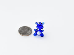 Lampwork Glass Hippo Figurine: Blue Miniature Sculpture