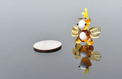 Dragon Miniature, Dragon Gifts, Tiny Glass Animals, Fantasy Miniatures, Yellow Glass Dragon, Mini Glass Animals, Dragon Statue, Amber Art