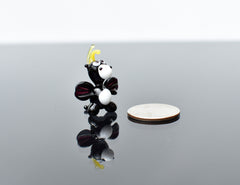 Handmade Tiny Glass Dragon Figurine: Whimsical Art Glass Sculpture