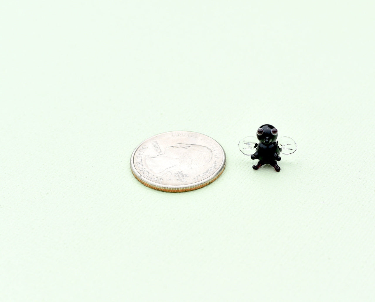 Miniature Lampwork Glass Fly: Whimsical Tiny Figurine