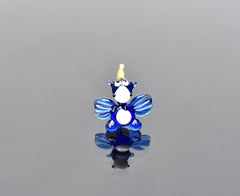 Tiny Blue Glass Dragon Figurine: Handmade Art Glass Sculpture