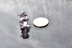 Tiny Glass Hippo: Light Purple Whimsical Figurine