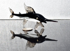 Handmade Glass Marlin Figurine: Collectible Art Glass Fish, 6 Inch