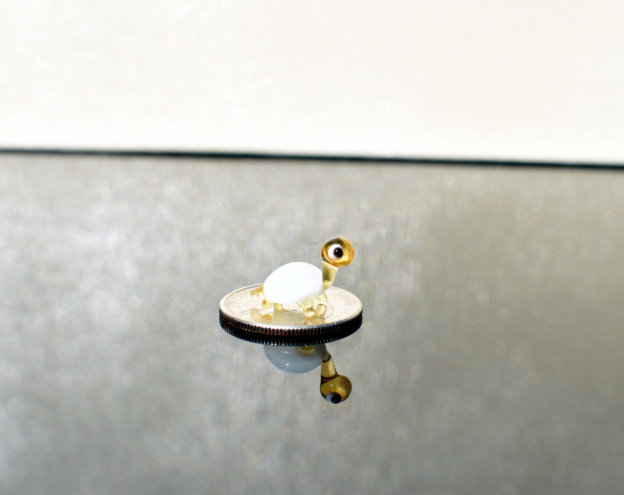 Blown Glass Turtle - Small Glass Turtle - Tiny Glass Animal - Turtle Figurine Decor Gifts for Women - Miniature Glass Animal