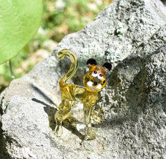 Glass Tiger Cub Figurine – Hand Blown Baby Animal Sculpture – Wild Jungle Gift Decor