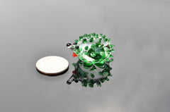 Green clear  color glass cute  hedgehog. Whimsical figurine with a lot of  personality. Excellent addition to your glass collection.