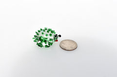 Green clear  color glass cute  hedgehog. Whimsical figurine with a lot of  personality. Excellent addition to your glass collection.