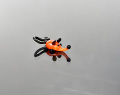 Orange Glass Mouse: Whimsical Lampwork Miniature Figurine