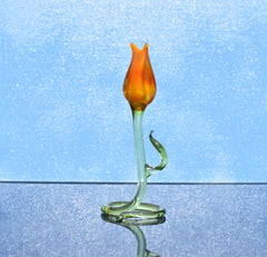Orange Glass Tulip: Handmade Keepsake Gift