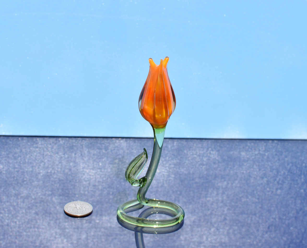 Orange Glass Tulip: Handmade Keepsake Gift