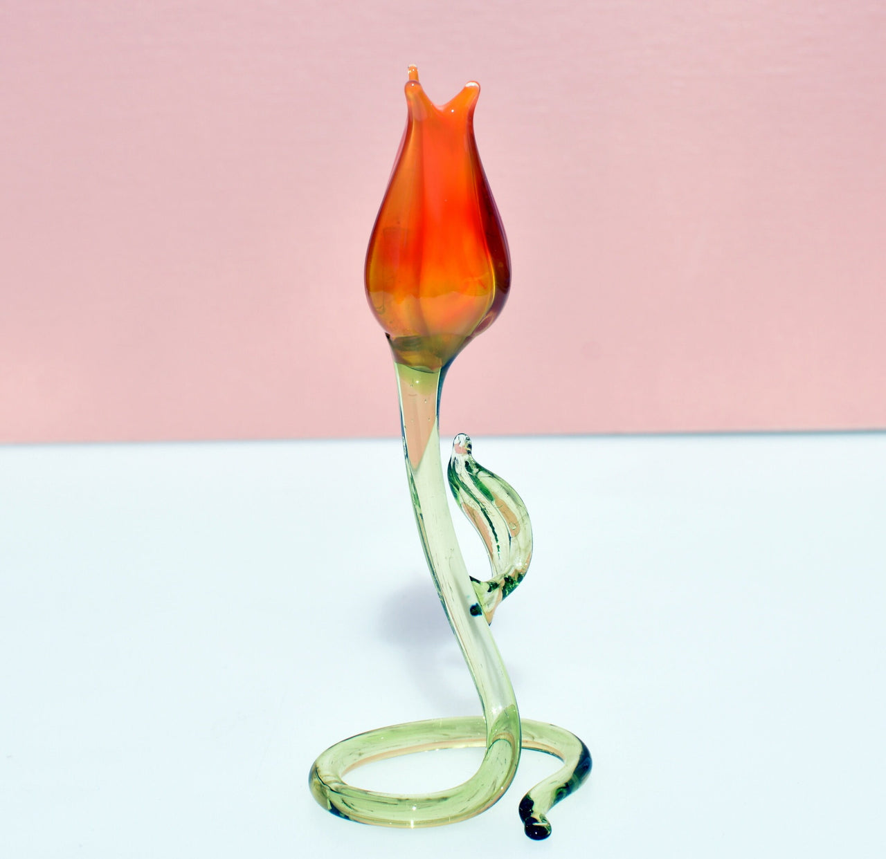 Orange Glass Tulip: Handmade Keepsake Gift