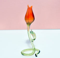 Orange Glass Tulip: Handmade Keepsake Gift