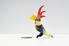Handmade Glass Parrot Figurine, Whimsical Sculpture, Flame Work