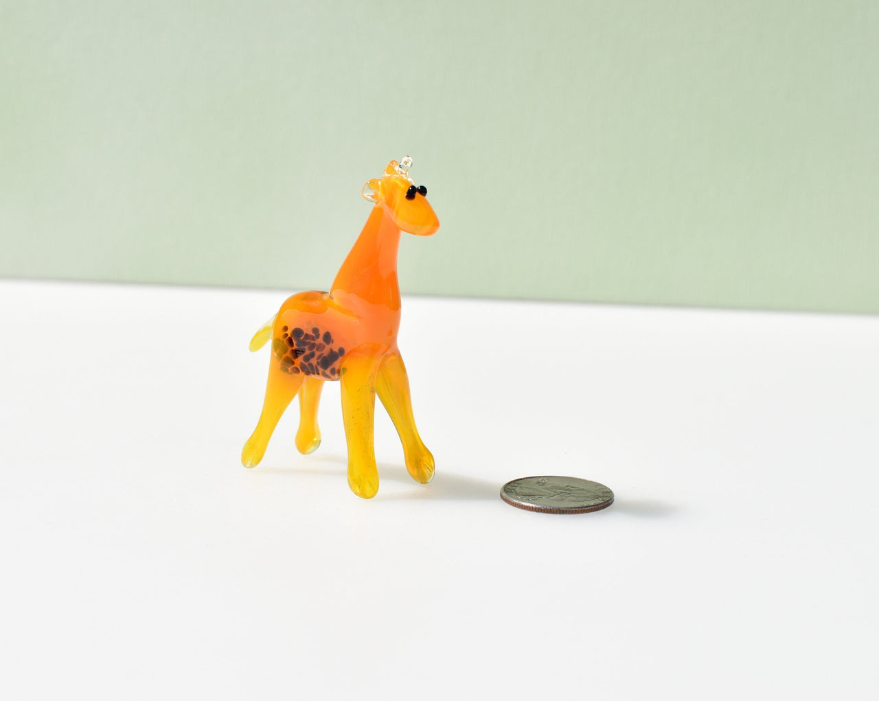 Glass Animals, Mini Glass Animals, Giraffe Gifts, Orange Giraffe Figurine, Glass Giraffe, Safari Animals, Blown Glass, Spotted, Art