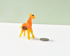 Glass Animals, Mini Glass Animals, Giraffe Gifts, Orange Giraffe Figurine, Glass Giraffe, Safari Animals, Blown Glass, Spotted, Art