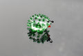 Green clear  color glass cute  hedgehog. Whimsical figurine with a lot of  personality. Excellent addition to your glass collection.