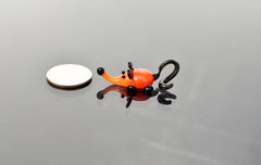 Orange Glass Mouse: Whimsical Lampwork Miniature Figurine
