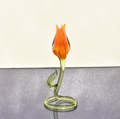 Orange Glass Tulip: Handmade Keepsake Gift