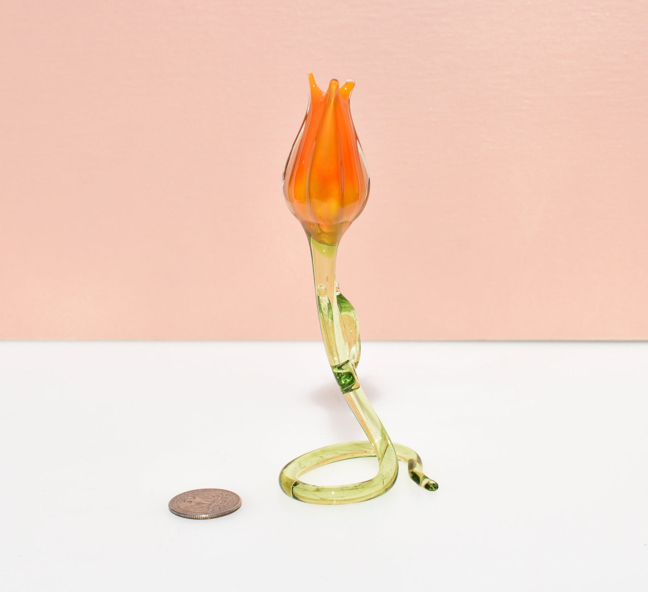 Orange Glass Tulip: Handmade Keepsake Gift