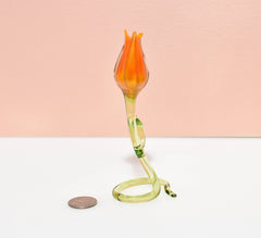 Orange Glass Tulip: Handmade Keepsake Gift