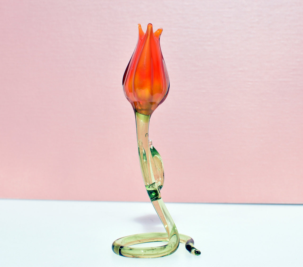 Orange Glass Tulip: Handmade Keepsake Gift