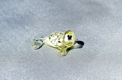 Handmade Glass Baby Seal Figurine: Lemonade Color, Whimsical Sculpture