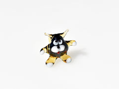 Handmade Glass Cat Figurine: Whimsical Art Glass Sculpture, 2 inch