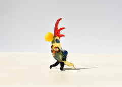 Handmade Glass Parrot Figurine, Whimsical Sculpture, Flame Work