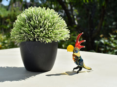 Handmade Glass Parrot Figurine, Whimsical Sculpture, Flame Work