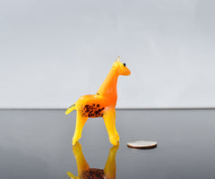 Glass Animals, Mini Glass Animals, Giraffe Gifts, Orange Giraffe Figurine, Glass Giraffe, Safari Animals, Blown Glass, Spotted, Art