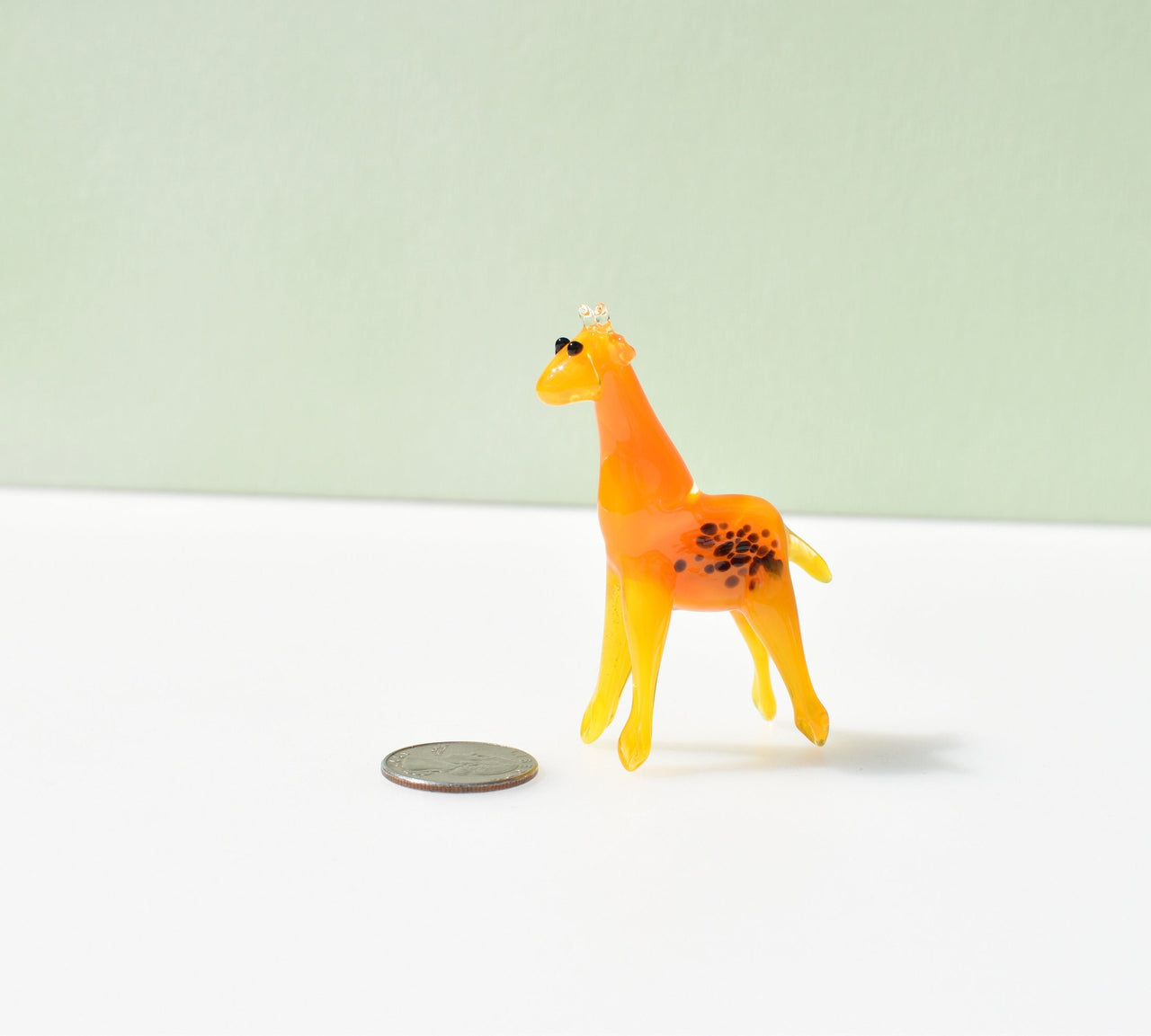 Glass Animals, Mini Glass Animals, Giraffe Gifts, Orange Giraffe Figurine, Glass Giraffe, Safari Animals, Blown Glass, Spotted, Art