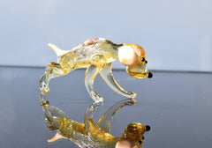Hunting Dog Figurine, Glass Dog Statue, Pointer Dog figurine, Glass Animals, Dog Memorial Gift
