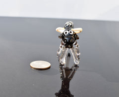 Handmade Glass Bull Figurine: Flame Worked Art Glass Animal